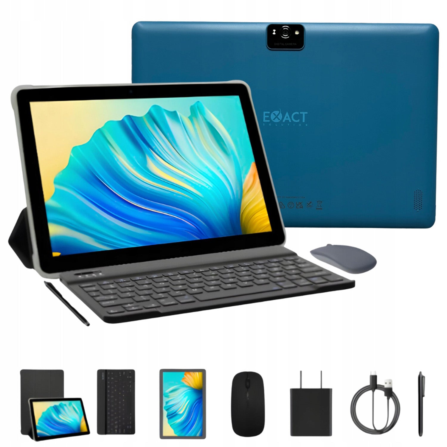 Exact Solution WiFi Tablet 10.1-inch RK3562 Model, Quad Core 2.0GHz, IPS Display, 2.0+8.0MP Camera, 6GB/64GB. All-Day Battery Life - Android 13 Tablet - Blue