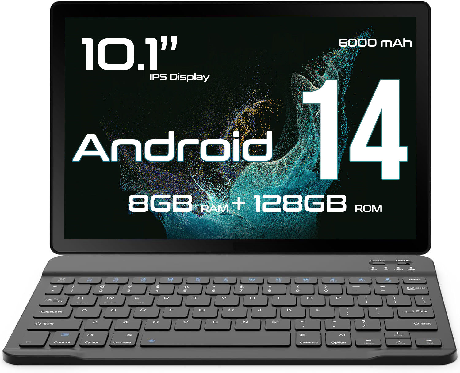 Exact Solution WiFi Tablet 10.1-inch A523 Model, Octa Core 2.0GHz, IPS Display, 2.0+8.0MP Camera, 8GB/128GB. All-Day Battery Life - Android 14 Tablet - Gray